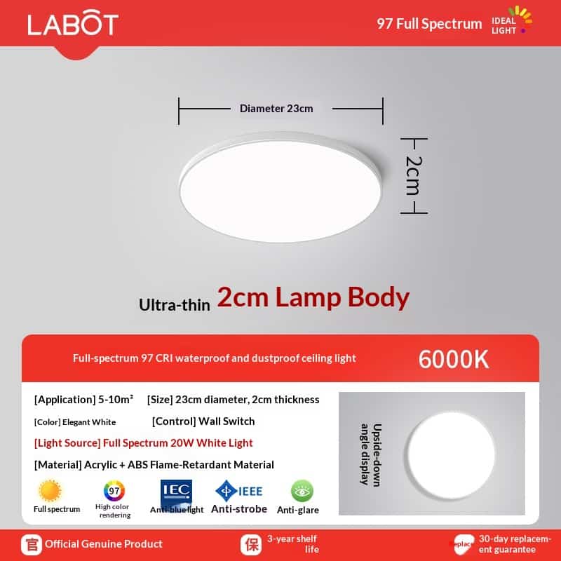Full Spectrum Eye-Care Bedroom Ceiling Light - 1